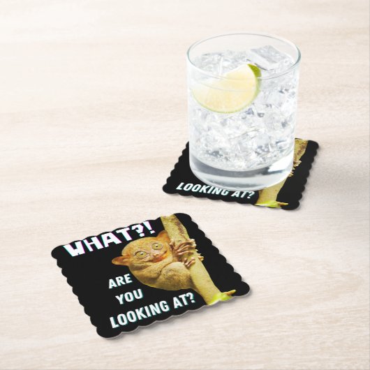 大きおもしろいい目のタルシエー何を見ているか ペーパーコースター (インサイチュ)