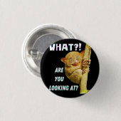 大きおもしろいい目のタルシエー何を見ているか 缶バッジ (正面&裏面)