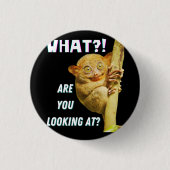 大きおもしろいい目のタルシエー何を見ているか 缶バッジ (正面)