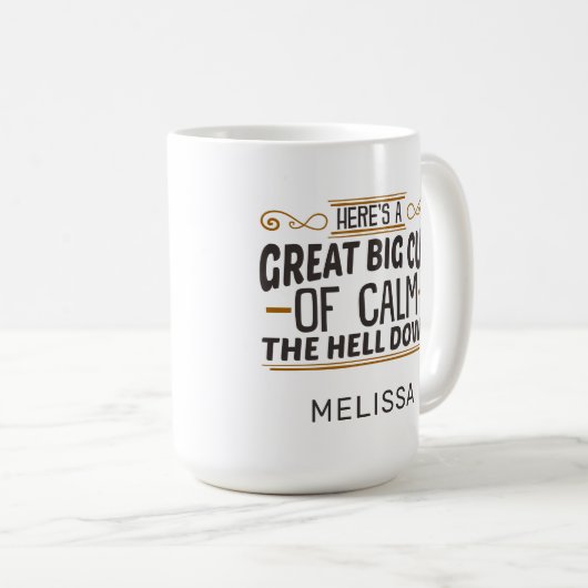 大きおもしろいなカップの落ち着いたコーヒーマグ コーヒーマグカップ (正面右)