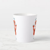 大きおもしろいな目で微笑むかわいい怪物の名前 カフェラテマグ (正面)