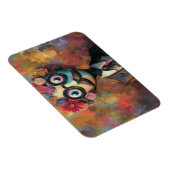 大きお洒落い目とフローラの毛を持つ人型 マグネット (右側)