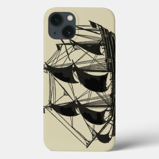 大きくうねっている帆が付いている船のシルエット Case-Mate iPhoneケース (裏面)