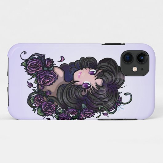 大きくかわいい日本製アニメの目および花(iphone 5の場合) Case-Mate iPhoneケース (裏面(横))