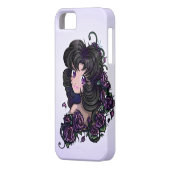 大きくかわいい日本製アニメの目および花(iphone 5の場合) Case-Mate iPhoneケース (裏面左)