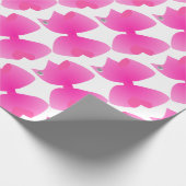大きくかわいらしいピンクの弓-ユニークなギフトの多く ラッピングペーパー (角)