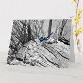 大きくすばらしい妖精のミソサザイの挨拶状 カード (黄色い花)