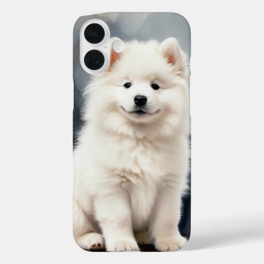 大きくてフワフワした白いサモ毛の子犬 Case-Mate iPhoneケース (裏面)