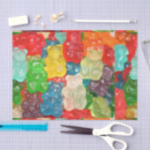 大きくて小さいグミの熊の柄、キャンディ、おもしろい、 薄葉紙 (クラフト)