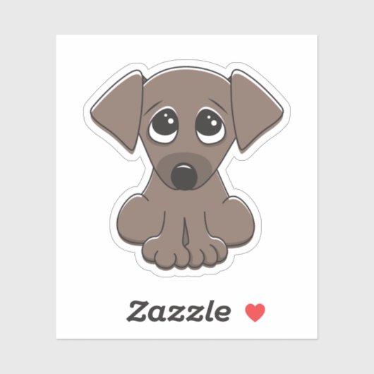 大きくて物乞いの目をした可愛い子犬 シール (シート)