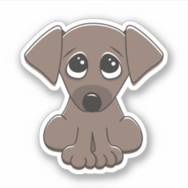 大きくて物乞いの目をした可愛い子犬 シール