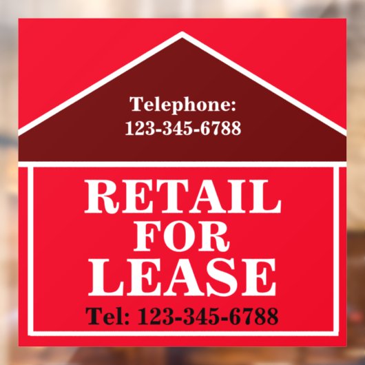 大きくて目立つ小売物件募集中の看板 不動産  ウィンドウサイン (シート2)