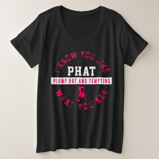 大きくて美しい女性 プラスサイズTシャツ (デザイン正面)