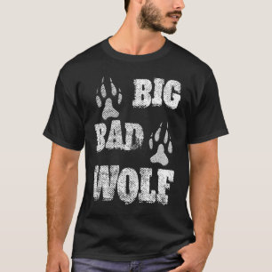 大きくて邪悪なオオカミは足の跡を乱した Tシャツ