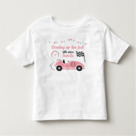 大きくなる２つ速い祭りのピンクのレースカー誕生日 トドラーTシャツ