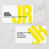 大きくはっきりしたなイニシャルカバー黄色 名刺 (正面/裏面)