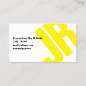 大きくはっきりしたなイニシャルカバー黄色 名刺 (裏面)