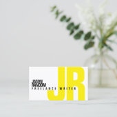 大きくはっきりしたなイニシャルカバー黄色 名刺 (スタンド正面)