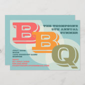 大きくはっきりしたなBBQの招待状 招待状 (正面/裏面)