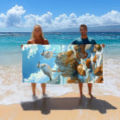 大きくソフトなカラフルショアバードビーチタオル ビーチタオル