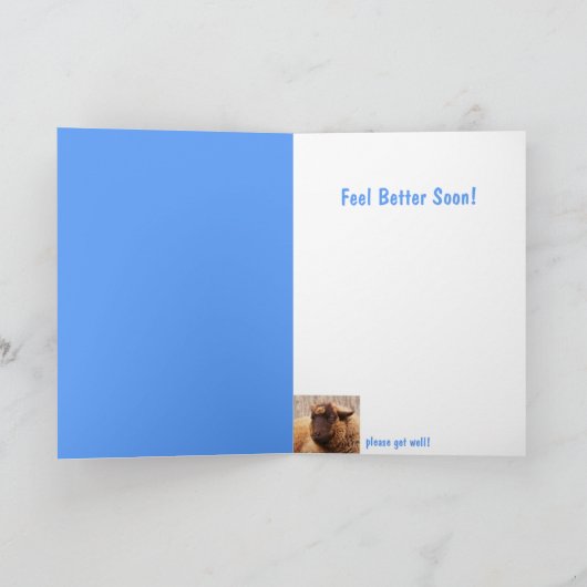 大きくファジーな深刻な羊が元気になる カード (内部)