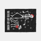 大きく動くか、家に帰るおもしろいか、犬のクリスマス フリースブランケット (正面(横))