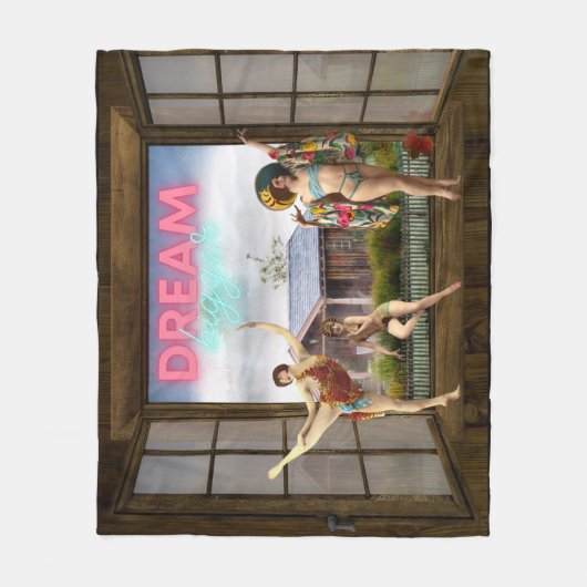 大きく変化したアートヴィンテージ フリースブランケット (正面)