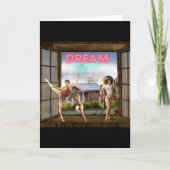 大きく変更されたアートヴィンテージダンサーのカードを夢見る ノートカード (正面)