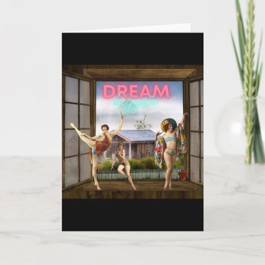 大きく変更されたアートヴィンテージダンサーのカードを夢見る ノートカード (正面)