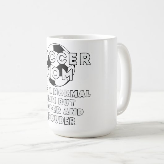 大きく大き誇りを持ったくサッカーの母 コーヒーマグカップ (正面右)