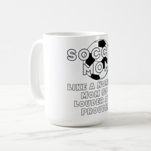大きく大き誇りを持ったくサッカーの母 コーヒーマグカップ (正面左)