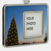 大きく小さなクリスマスツリーIホリデーサンセット シルバープレートフレームオーナメント (右)