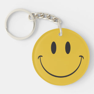 大きく幸せな顔のemoji キーホルダー