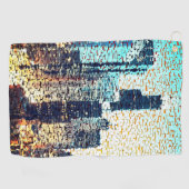 大きく建てられた都市の青みがかったモザイク ゴルフタオル (横)