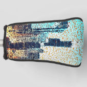 大きく建てられた都市の青みがかったモザイク ゴルフヘッドカバー (正面)