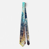大きく建てられた都市の青みがかったモザイク ネクタイ (正面)