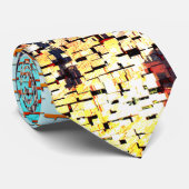 大きく建てられた都市の青みがかったモザイク ネクタイ (ロール)