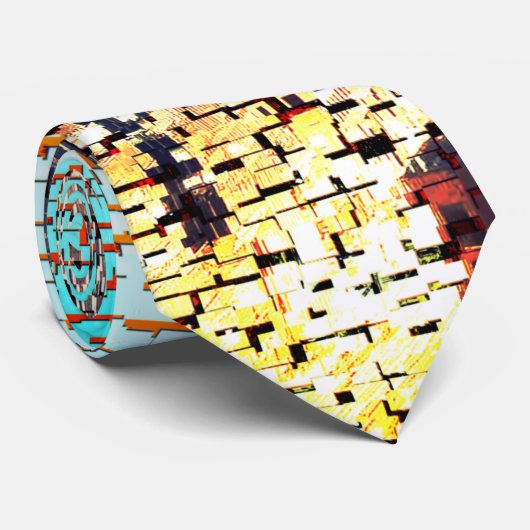 大きく建てられた都市の青みがかったモザイク ネクタイ (ロール)