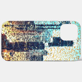 大きく建てられた都市の青みがかったモザイク Case-Mate iPhoneケース (裏面 (横))