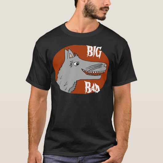 大きく悪いオオカミの漫画の物語の本の赤い乗馬フード Tシャツ (正面)