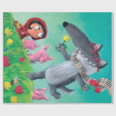 大きく悪いオオカミ ラッピングペーパー (フラット)