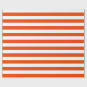 大きく明るいオレンジおよび白のストライプ ラッピングペーパー (フラット)