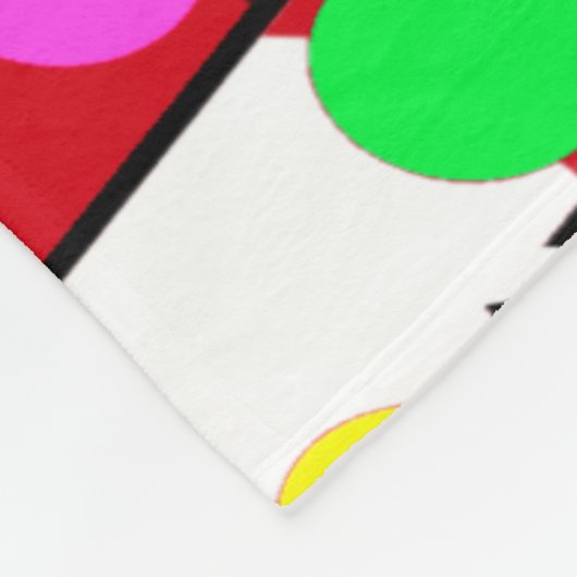 大きく明るいベビードットパターン泡立ち幸せ フリースブランケット (角)