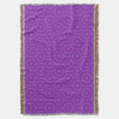 大きく暗い紫色の六角形の幾何学的なパターン スローブランケット (正面縦)