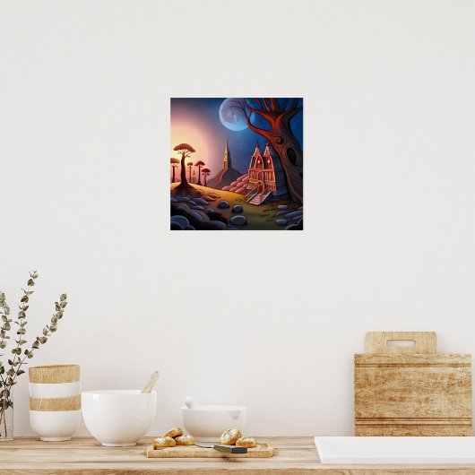 大きく曲がった魔法の森の墓地のシーン ポスター (キッチン)