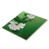 大きく白いシャクヤクのヴィンテージの日本のなスケッチ タイル (側面)