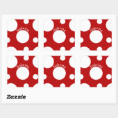 大きく白い水玉模様 スクエアシール (シート)