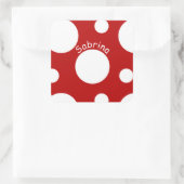 大きく白い水玉模様 スクエアシール (バッグ)