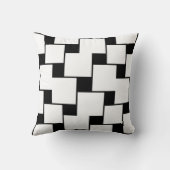 大きく白く、小さい黒い正方形の装飾用クッション クッション (裏面)