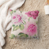 大きく粋なバラのガーリーなぼろぼろのシックなヴィンテージの花柄 クッション (ブランケット)
